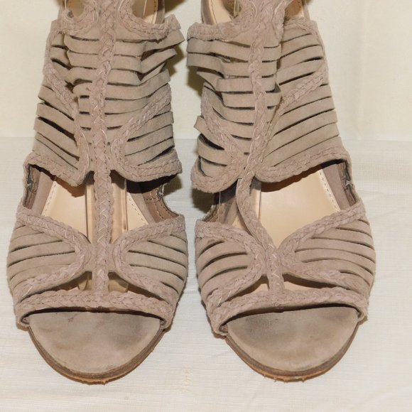Vince Camuto Janil Suede Leather Strappy Stack Heel Sandals Size 8.5 Gladiator - Picture 3 of 14